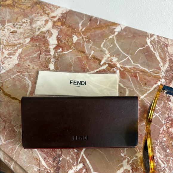 Fendi Amber and Brown Sunglasses /w Case - Picture 7 of 8